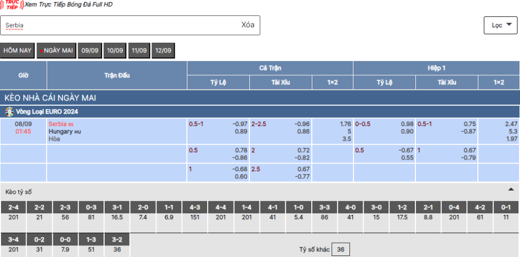 Phân tích và Soi kèo nhà cái trận Serbia vs Hungary